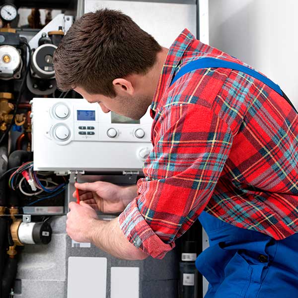 Technician repairing the heater